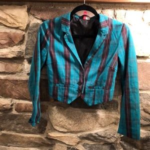 H @ M divided jacket cropped blazer business